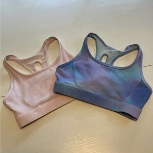 Girls sports bras Pastel Pink and Tie-Dye